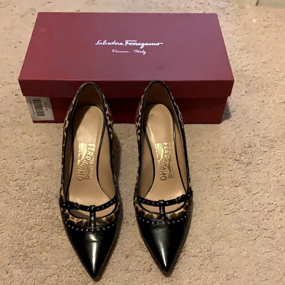 Mixed media Ferragamo shoes.